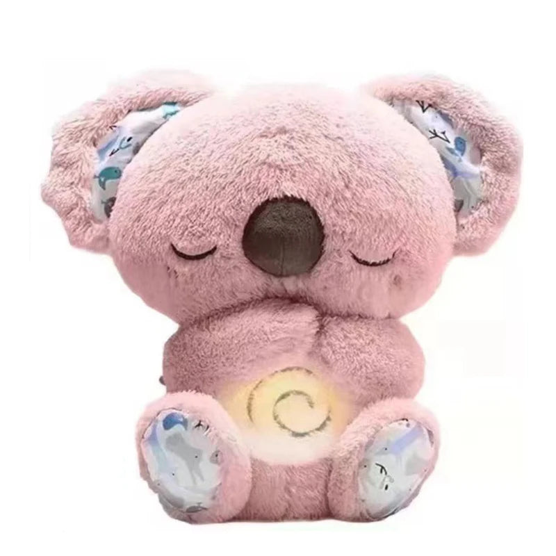 Cuddly Koala Plush Sleep Aid with Soft Glow Night Light Calming Music and Simulated Breathing Comforting Bedtime Comfort Toys