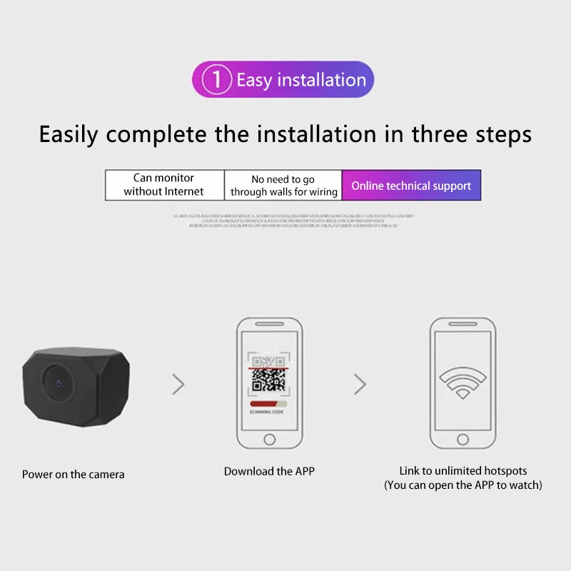 Lenovo 4K 1080P HD Mini WiFi Camera AP Hotspot Remote Monitor Portable Small Camcorder Home Security Surveillance Smart Camera