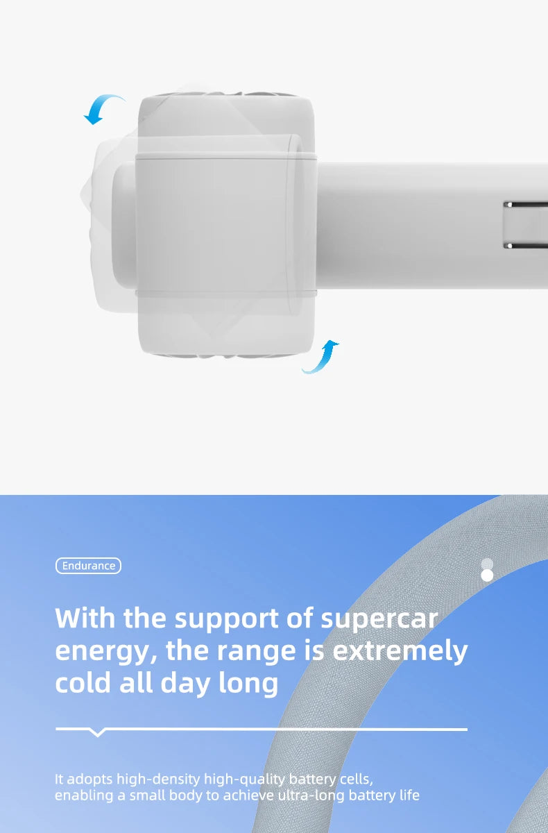 Portable Neck Fan High Speed Turbine Powerful Airflow Bladeless Cooling Fan Handheld Sport Fan for Travel Outdoor Wear