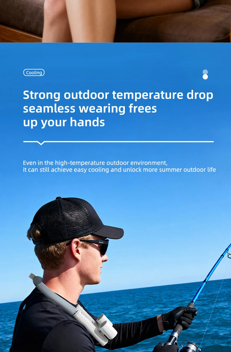 Portable Neck Fan High Speed Turbine Powerful Airflow Bladeless Cooling Fan Handheld Sport Fan for Travel Outdoor Wear